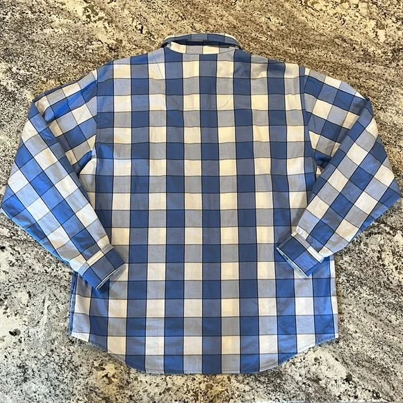 EUC Koret Vintage blue and white plaid longsleeve top - Picture 11 of 13
